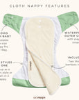 EcoNaps Reusable Eco Cloth Nappy 3 Pack - Gender Neutral