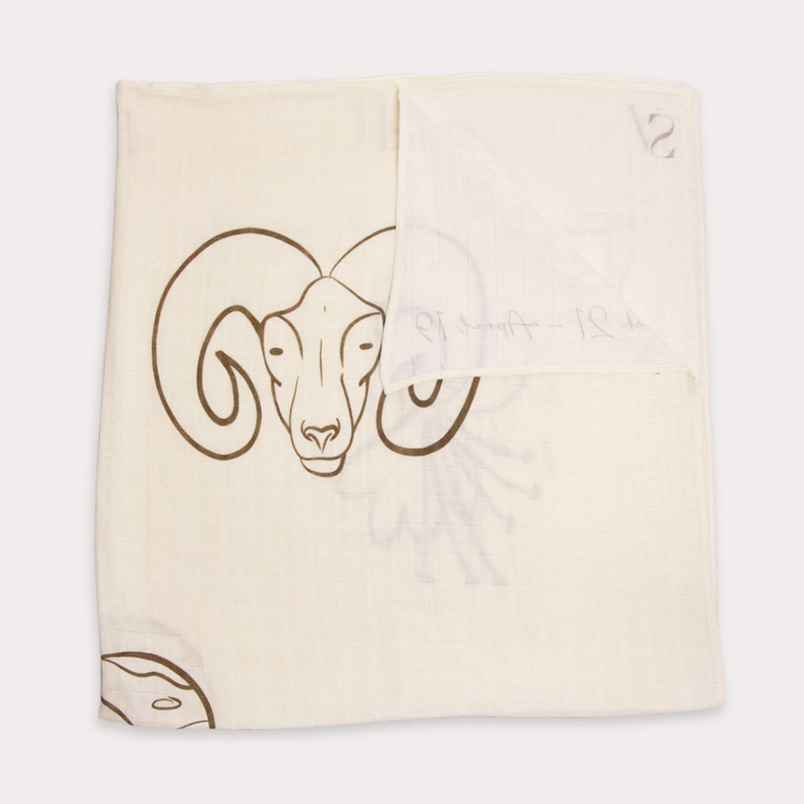 Zodiac Muslin Swaddle  - Aries