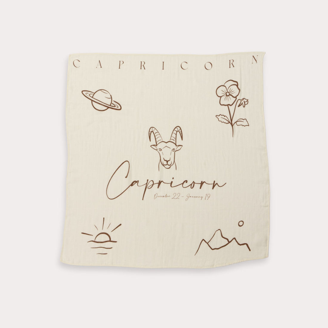 Zodiac Muslin Swaddle  - Capricorn