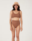 Cocoa Embrace Swim Crop