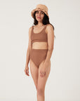 Cocoa Embrace Swim Crop