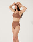 Cocoa Embrace Swim Crop