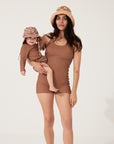 Cocoa Curve Boyleg Onesie