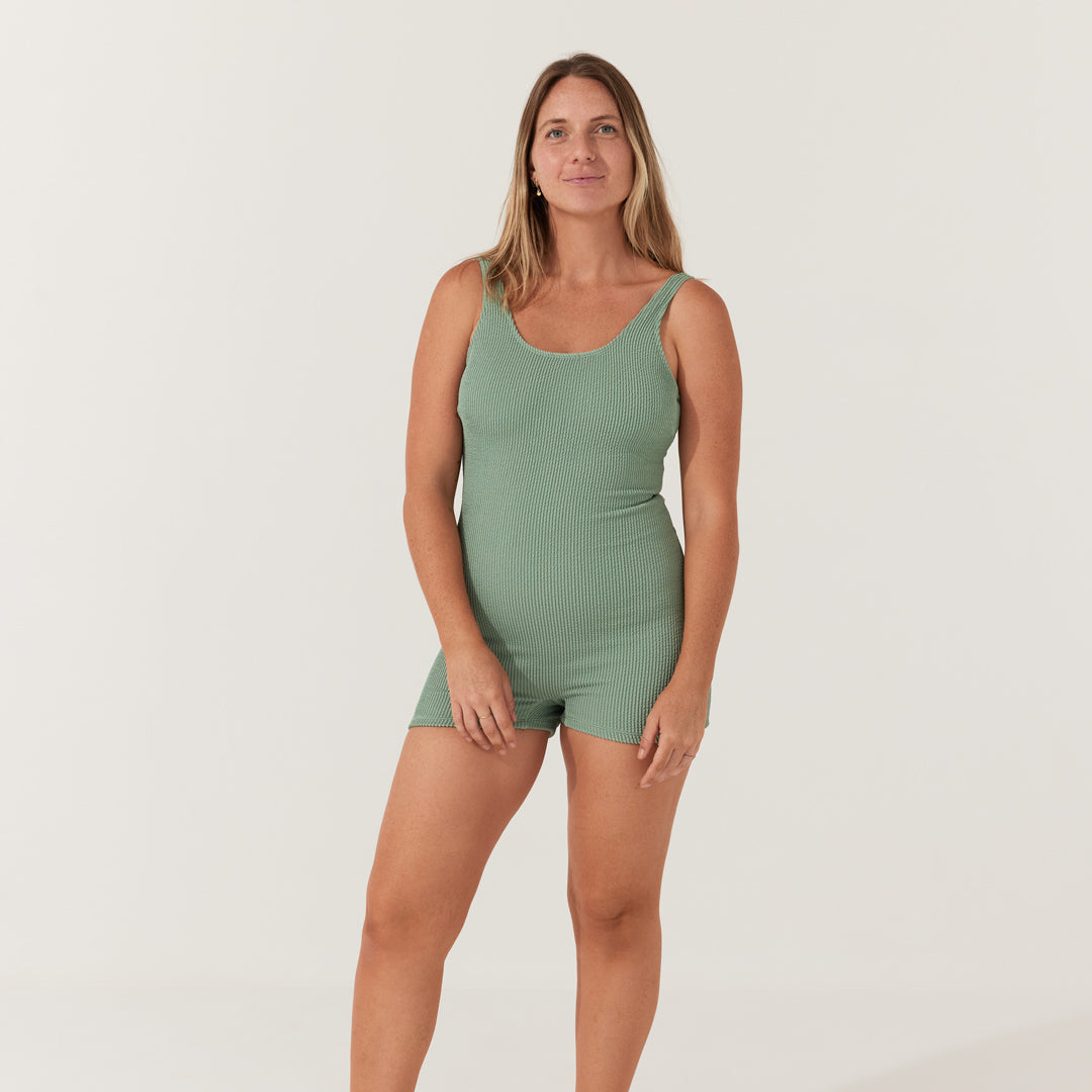 Olive Curve Boyleg Onesie