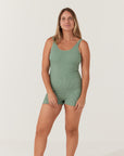 Olive Curve Boyleg Onesie