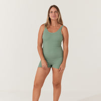 Olive Curve Boyleg Onesie