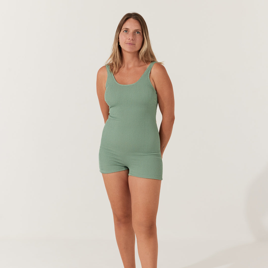 Olive Curve Boyleg Onesie