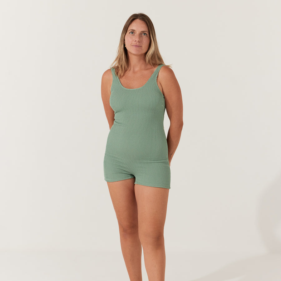 Olive Curve Boyleg Onesie