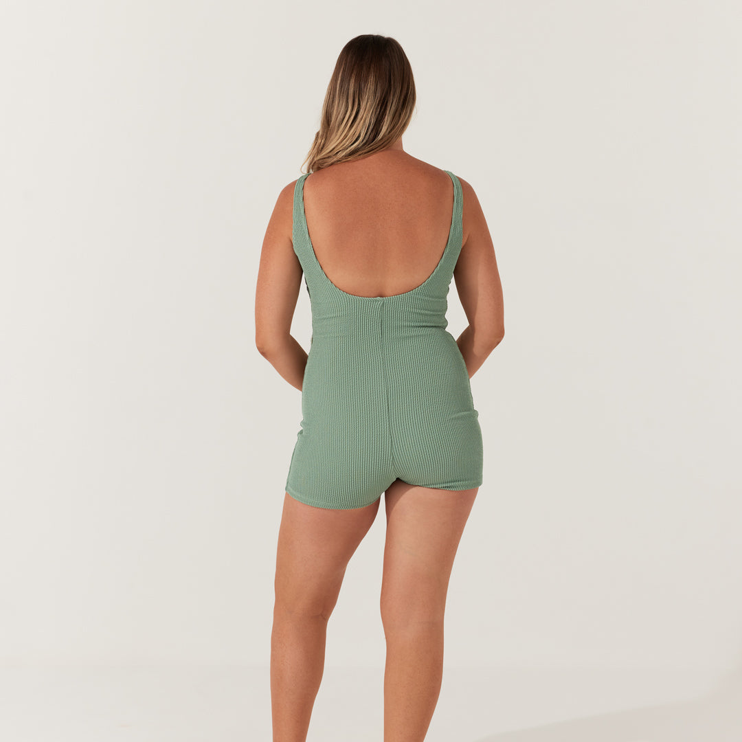 Olive Curve Boyleg Onesie