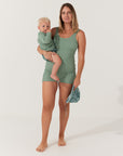 Olive Curve Boyleg Onesie