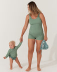 Olive Curve Boyleg Onesie