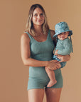 Olive Curve Boyleg Onesie