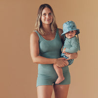 Olive Curve Boyleg Onesie