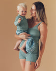 Olive Curve Boyleg Onesie