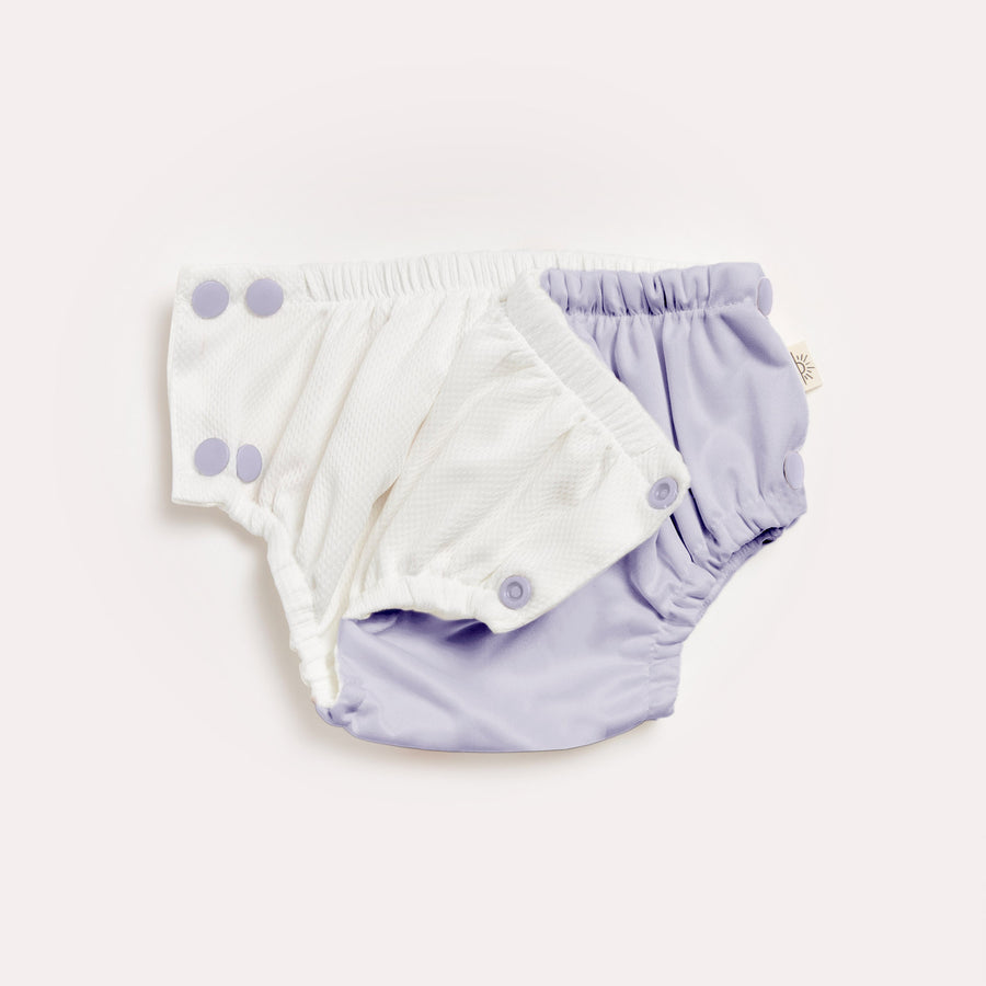 EcoNaps Reusable Swim Nappy 2 Pack -  Lavender - Medium 7-11kg